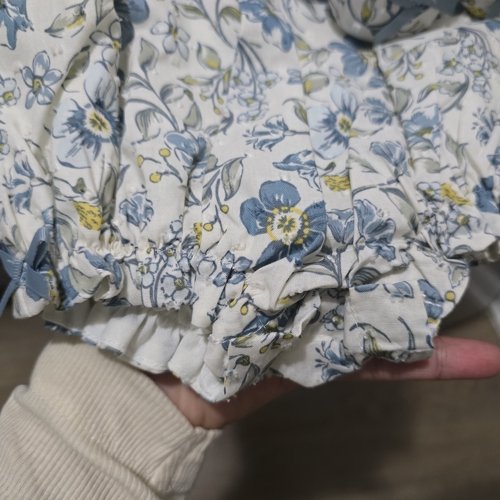 Happily Grey Kids Floral Bodysuit and Shoe Set - Blue and Yellow - Picture 7 of 12